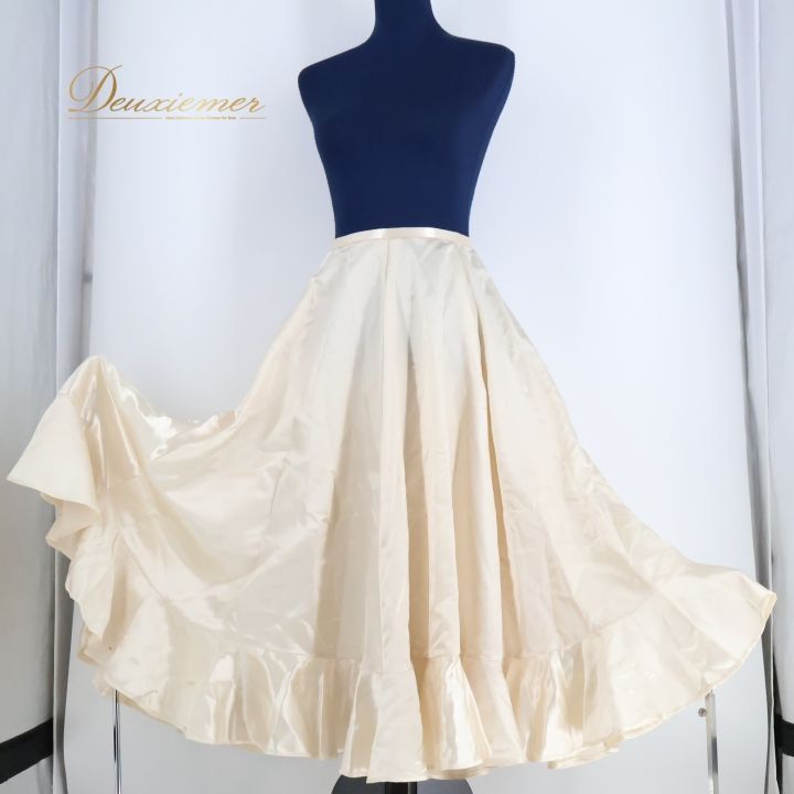 【スペイン製 フラメンコ衣装】ホワイト ペチコート スカート ファルダ 水玉 白 美品 フラメンコ衣装】ホワイト ファルダ ペチコート スカート