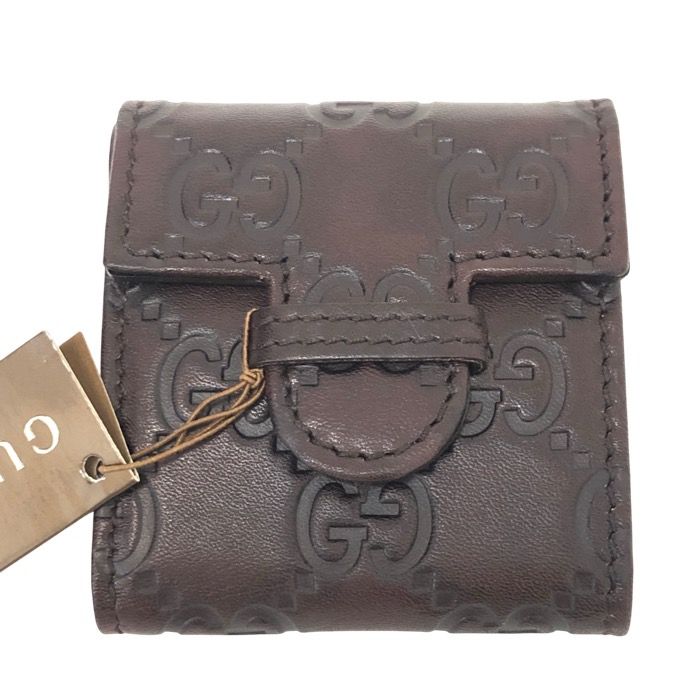 GUCCI グッチ トラベルクロック200 置時計 レザー ブラウン クオーツ