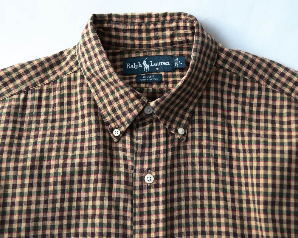 Polo Ralph Lauren ポロ ラルフ ローレン 古着 ラルフ シャツ古着 チェック柄BLAKE ブレーク ボタンダウン シャツLサイズrl-011