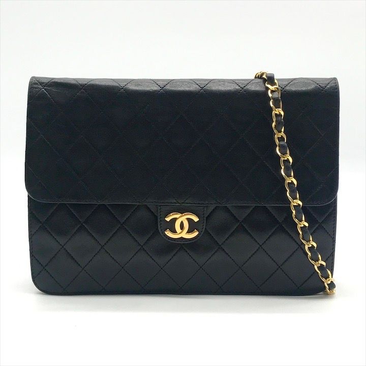 良品 CHANEL シャネル ココマーク マトラッセ ラムスキン プッシュ 