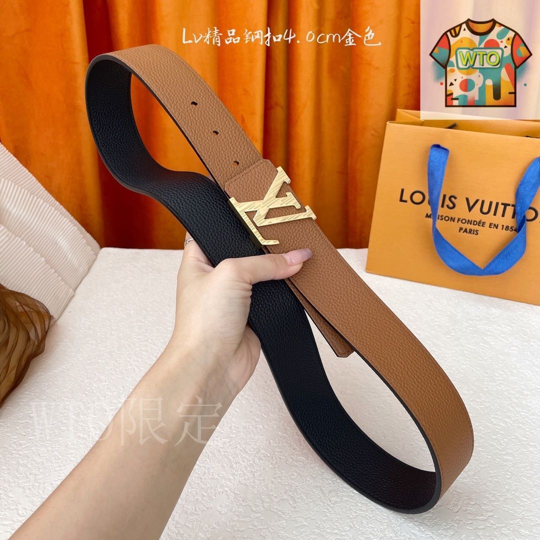 今日WTO】LOUIS VUITTON Double-sided ライチ柄 レザーベルト