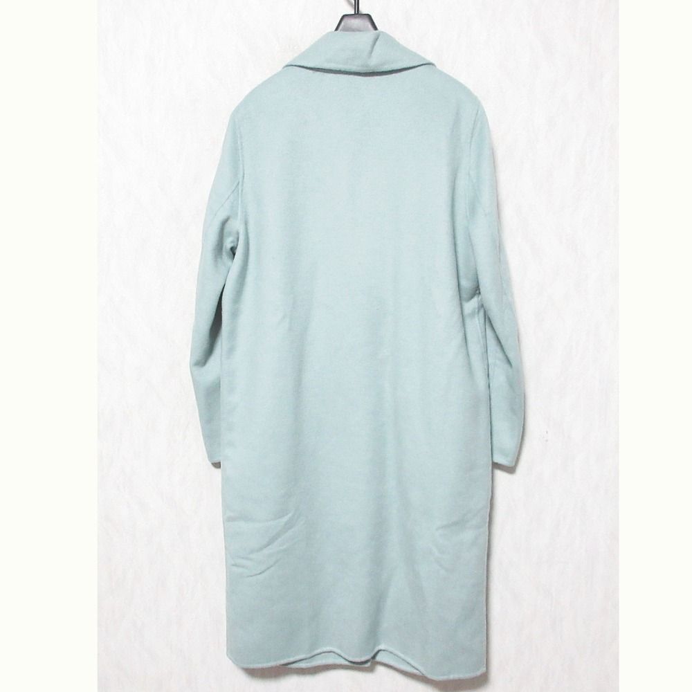 CARA O CRUZ キャラオクルス ウール リバーコート 9号 ブルー レディース 古着