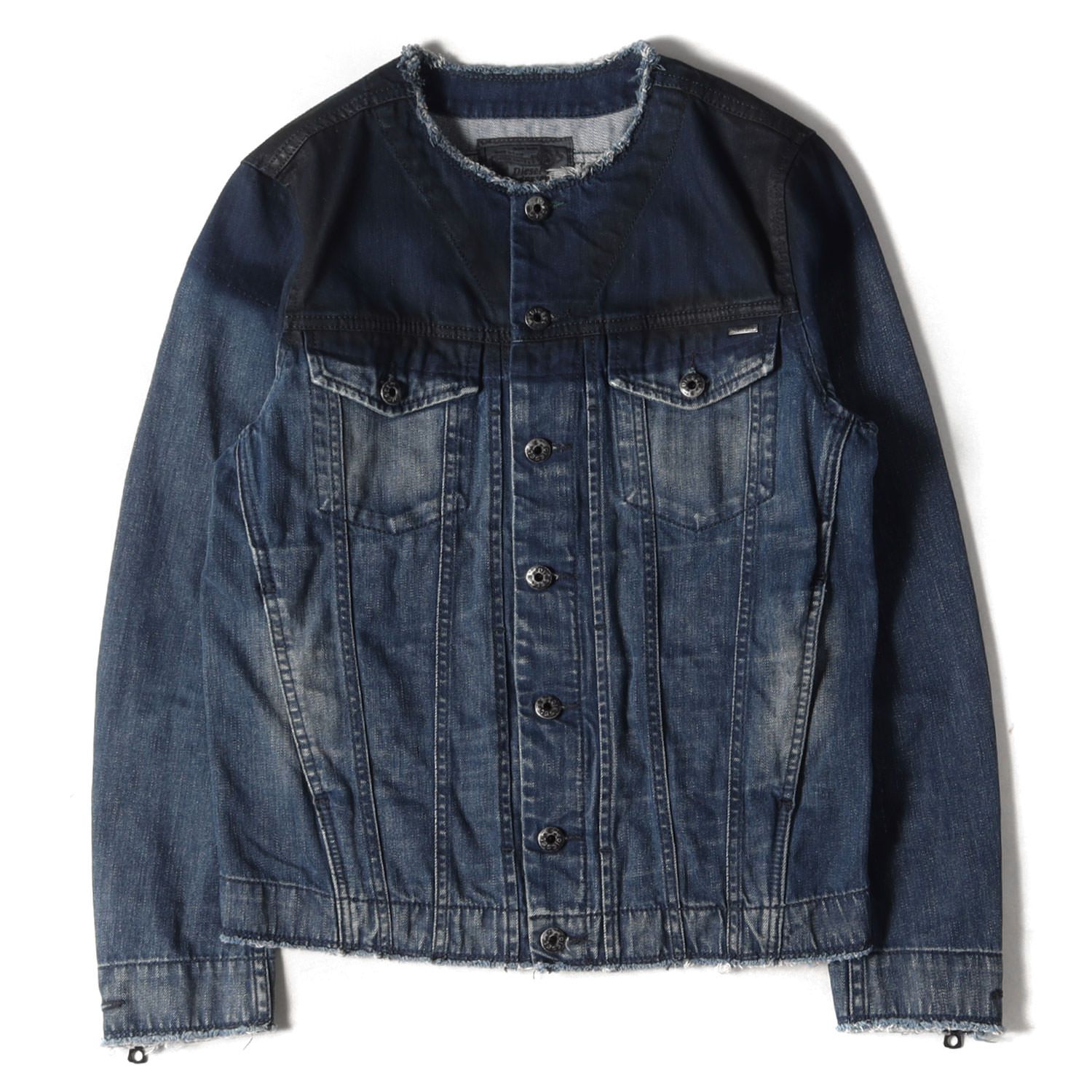 DIESEL ディーゼル ジャケット サイズ子:XS カットオフ ノーカラー デニム トラッカージャケット JOMART GIACCA 0821Q アウター ブルゾン インディゴ 【メンズ】