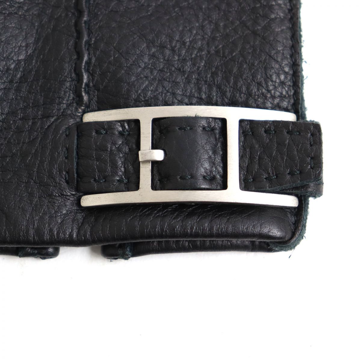 良品◇HERMES エルメス ディアスキン H金具 裏地シルク100％ レザー