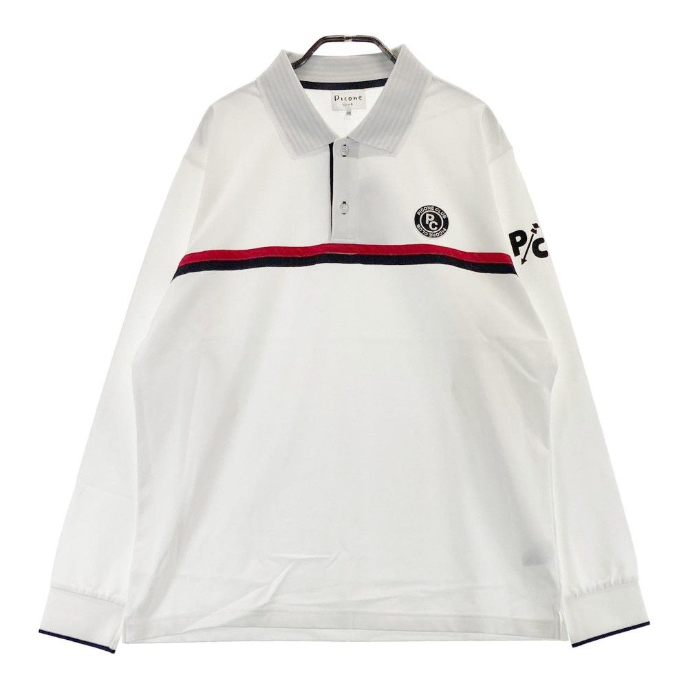 サイズ：50 PICONE CLUB　ピッコーネクラブ  長袖ポロシャツ  ホワイト系 [240101449166] ゴルフウェア メンズ ストスト サイズ：50 PICONE CLUB ピッコーネクラブ 長袖ポロシャツ