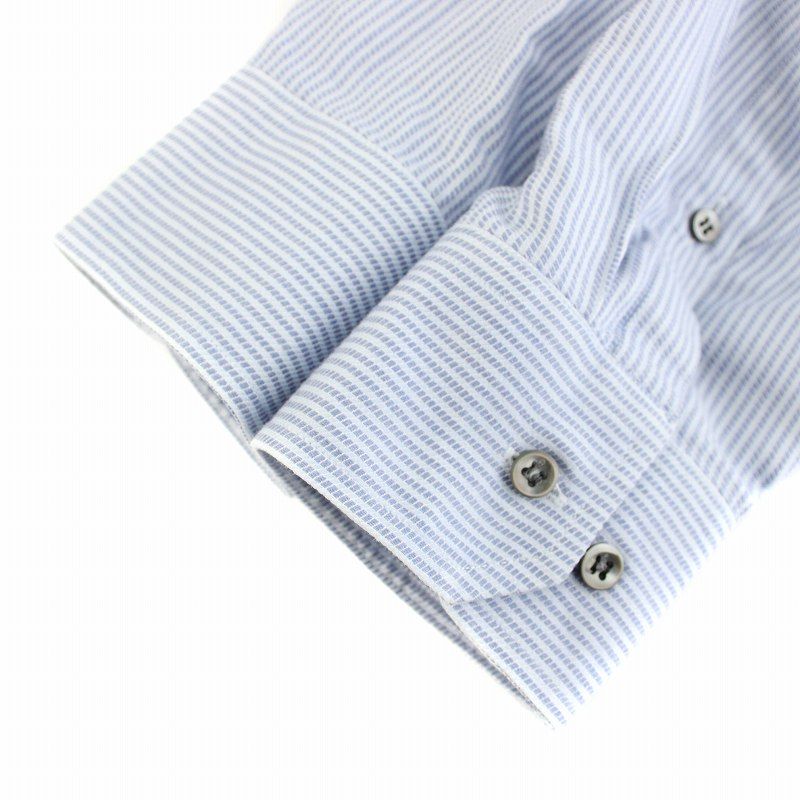 美品 アルマーニジュニア 16A ブルー ストライプ長袖シャツ 美品 アルマーニジュニア 16A ブルー ストライプ長袖シャツ