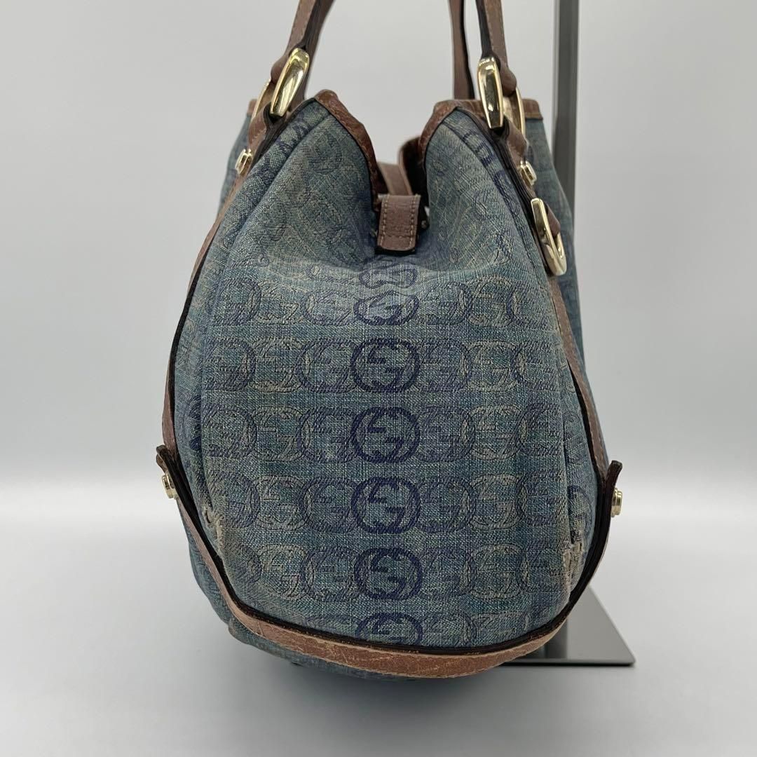 ✨️良品✨️GUCCI アビー デニム ハンドバッグ トートバッグ GG