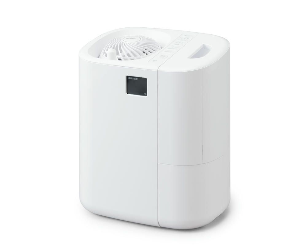 アイリスオーヤマ 加湿器 スチーム式 加熱式 超音波式 ハイブリット式 サーキュレーター加湿器 加湿量 550ml タンク容量 3.7L 15畳 6.7時間連続加湿 ウイルス対策 ホワイト IRIS OHYAMA HCK-5520-W