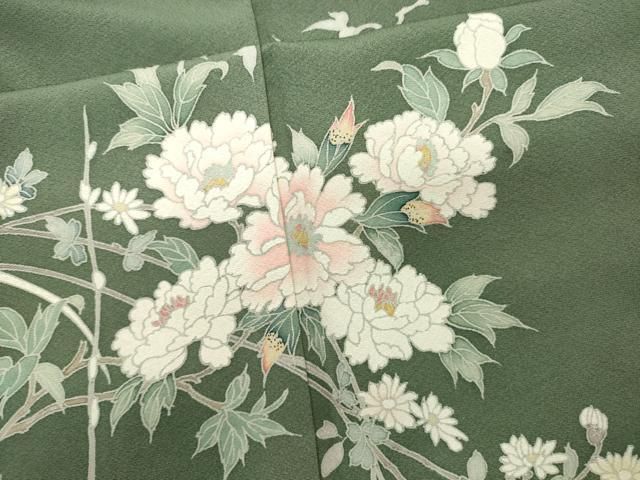 平和屋着物＊夏物 小紋 絽 エ霞菊文 正絹 逸品 未使用 CAAS2210gh