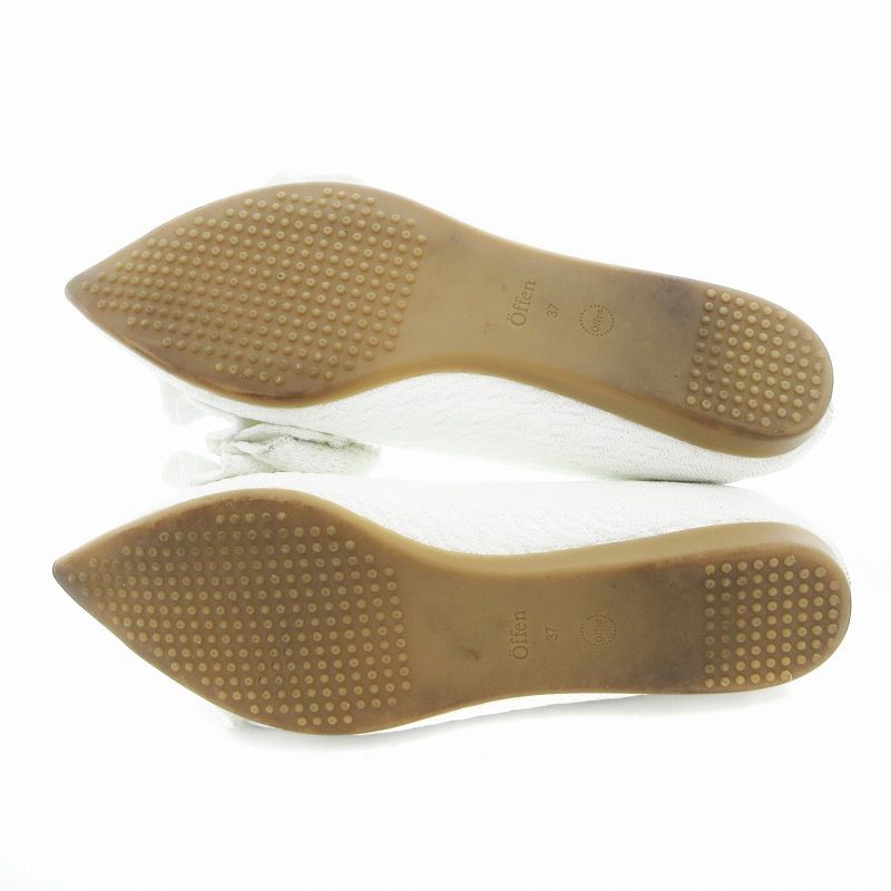 オッフェン OFFEN pointed-FRIN フラットパンプス フリル ポイン