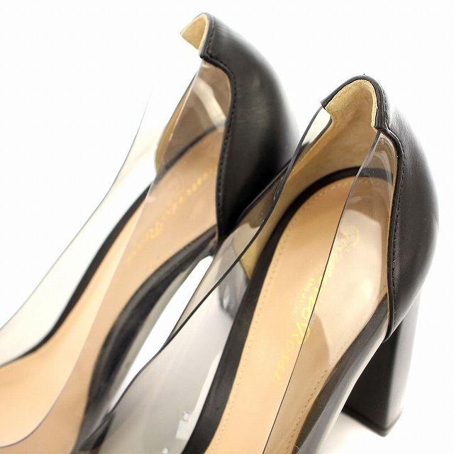 ジャンヴィトロッシ Gianvito Rossi パンプス レザー PVC切替 37 黒 