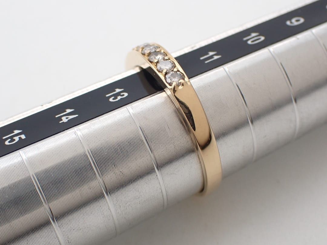 K18 イエローゴールド ハーフエタニティ ダイヤリング 0.50ct 12号  