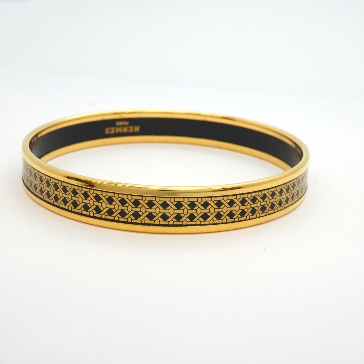 【美品】エルメス　HERMES エマイユ　バングル　七宝焼き　ゴールド HERMES ☆SALE【5jfb0582】エルメス バングル エマイユPM GP