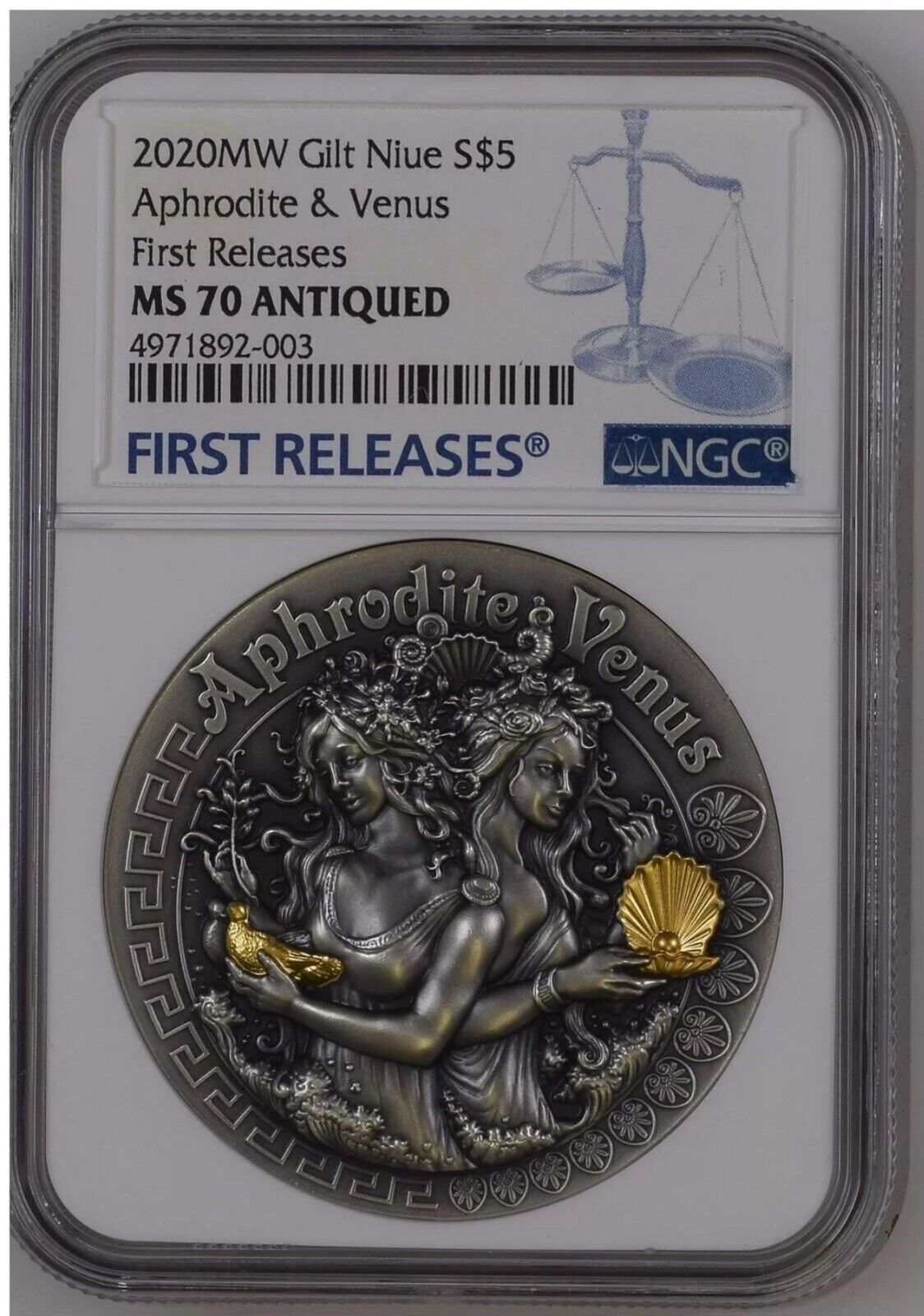 2020NGC MS70 Aphrodite And Ven Strong Beautiful Goddesses 2Oz Silver Coin Niue