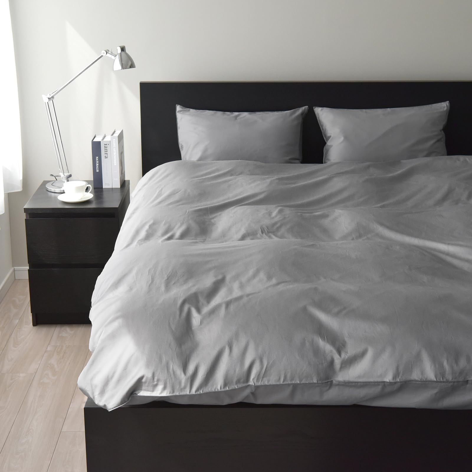 新品 掛け布団カバー シングル 日本製 綿100％ 防ダニ 布団カバー 350本高密度生地 サテン 北欧 シルクのような肌触り ホテル仕様 掛けカバー 掛けふとんカバー ノーブル (シングル ムーンス