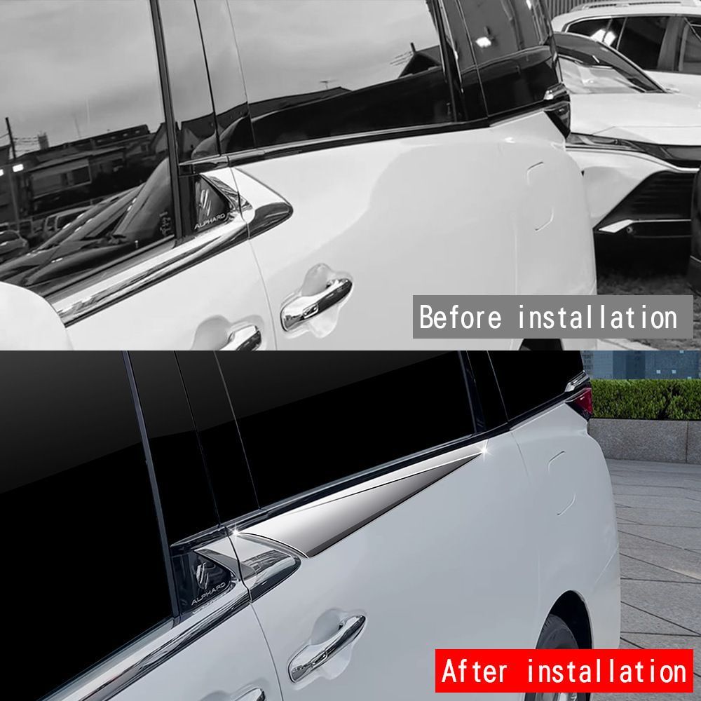 式トヨタ ALPHARD VELLFIRE 40系 ドアサイドモール 外装パネル 2点セット 車体保護 傷防止 シルバー ブラック