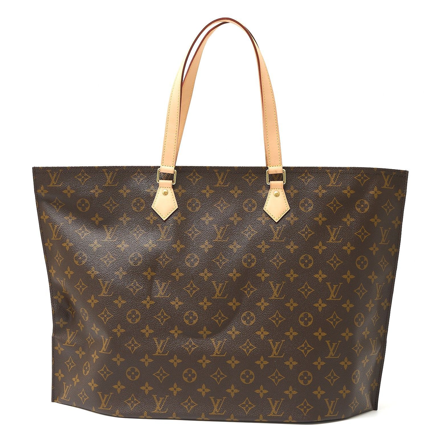 LOUIS VUITTON ルイヴィトン オールイン MM M47029 トート ショルダーバッグ モノグラム×レザー ブラウン×ゴールド金具 レディース