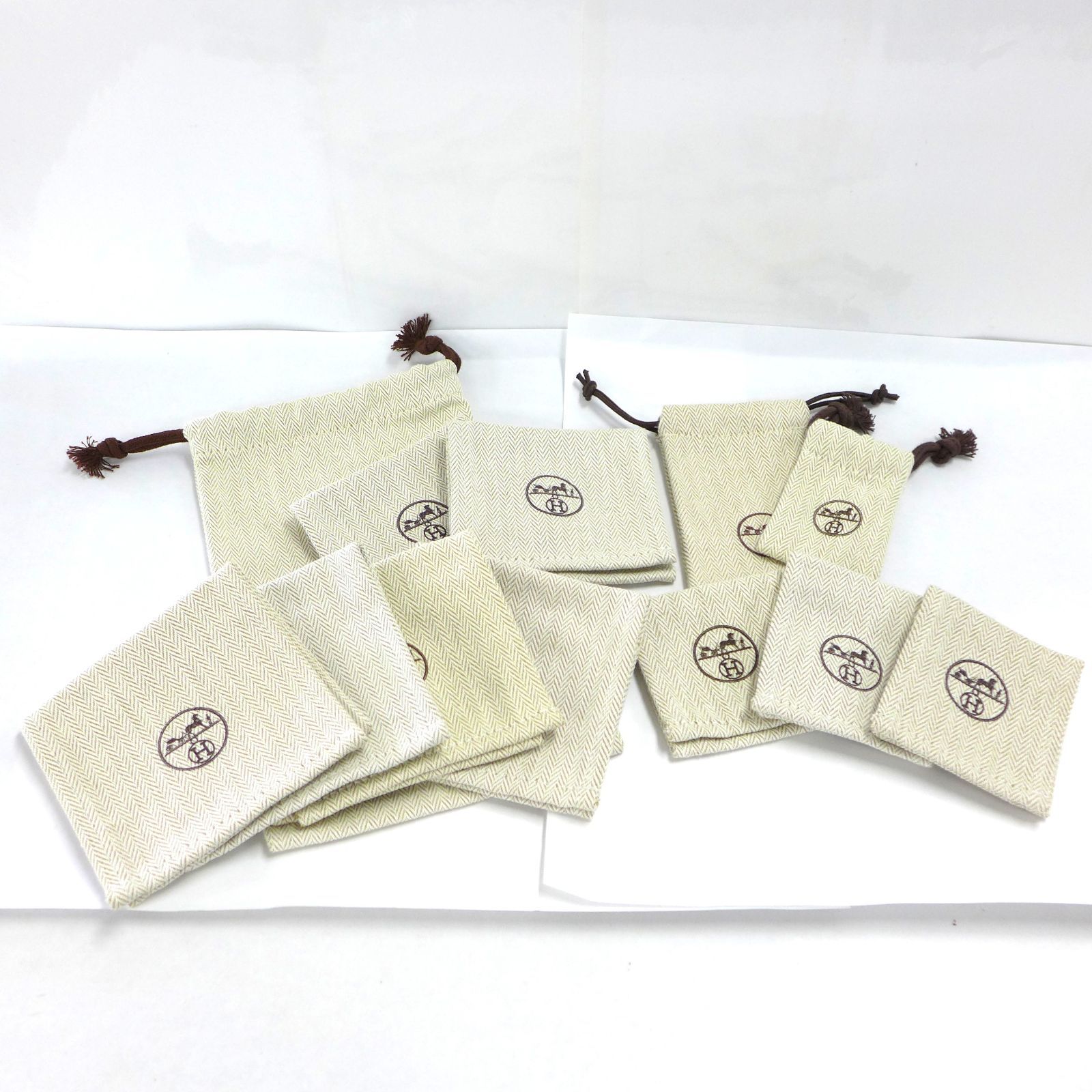 HERMES エルメス 保存ケース 巾着袋 白 12点セット 公田店