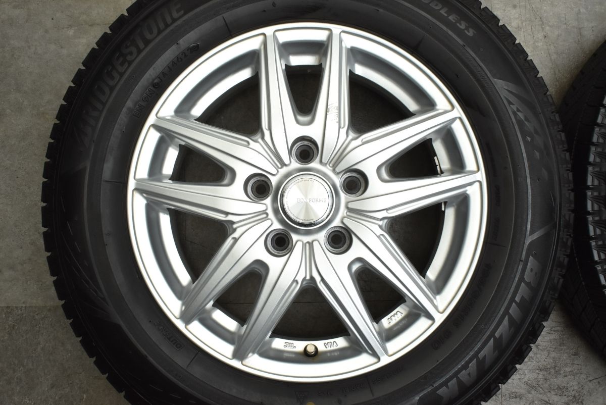 【バリ溝】エコフォルム 15in 6J +45 PCD114.3 ブリヂストン ブリザック VRX3 195/65R15 セレナ ノア ヴォクシー 80系 ステップワゴン