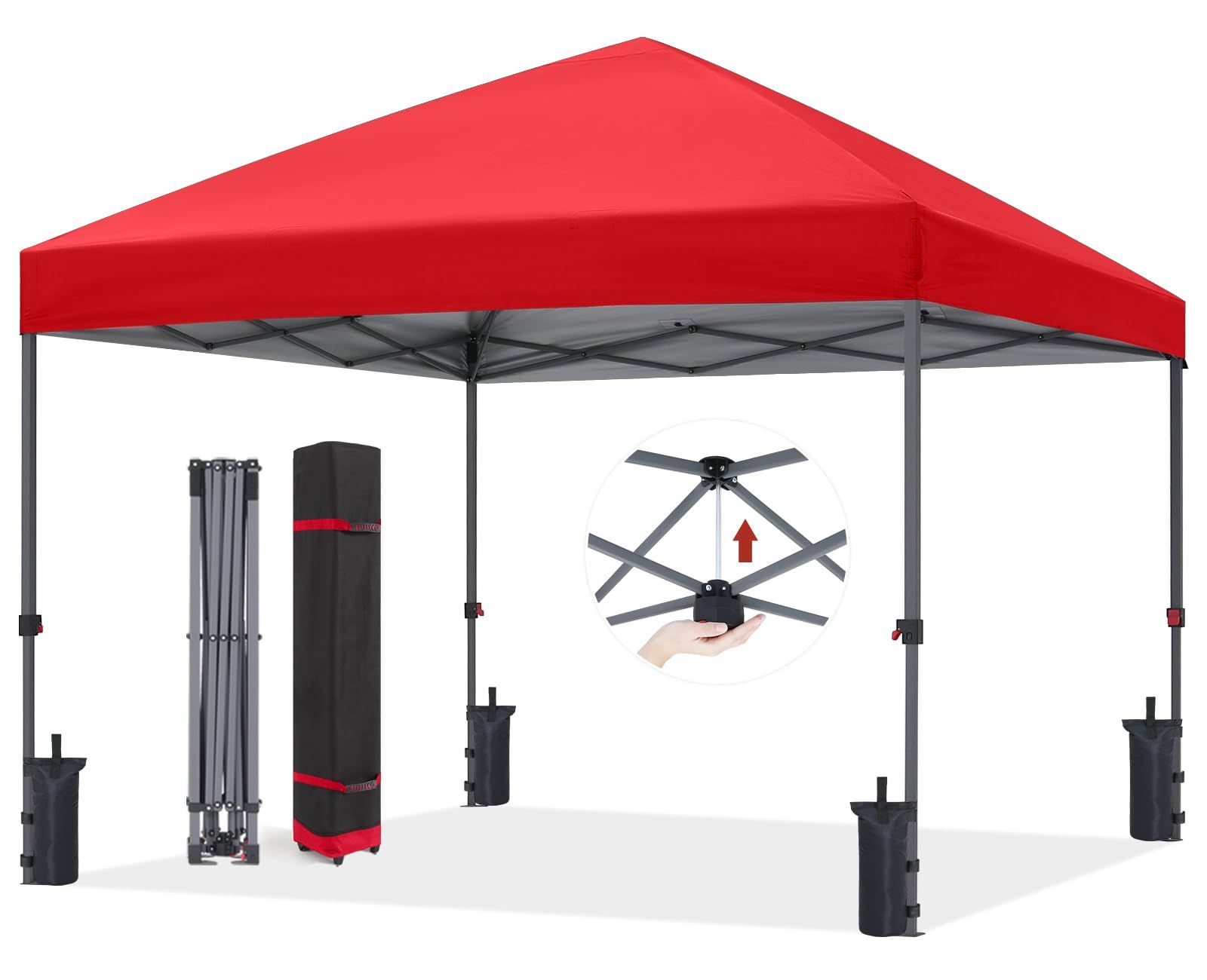 ABCCANOPY タープテント 2.5mx2.5m 3mx3m 大型 ワンタッチテント タープテント ワンタッチ 3段階調節 シルバーコーティング UVカット 遮光 耐水加工 スチールフレーム 風に強い 組立て簡単 持ち運び便利 5-8人用 収納キャ…