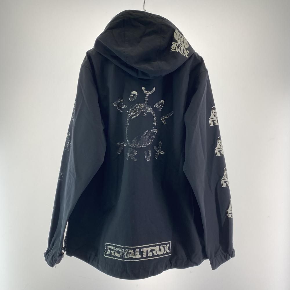 【中古】HYSTERIC GLAMOUR ROYAL TRUX プリントフーデッドプルオーバージャケット サイズM ブラック ヒステリックグラマー ロイヤルトラックス[17]