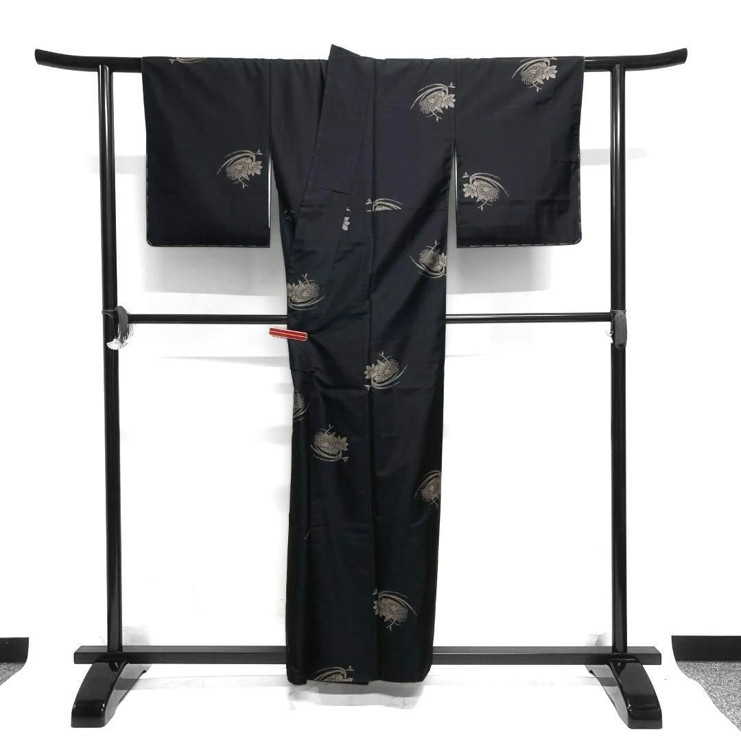 未着用 小紋 大島紬 地空き 花模様 渦巻き リーフ 着物 033a d - メルカリ