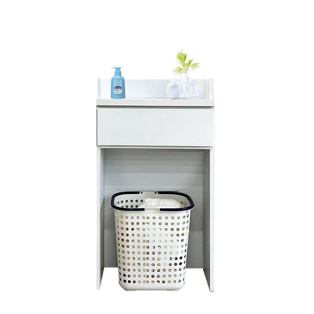 洗面所用キャビネット 木製 すき間 薄型 収納棚 奥行30 幅50cm ライム ランドリー収納 洗濯機横 収納ラック スリム ランドリーチェスト アルファタカバ 大川家具 ロータイプ バスケット置き