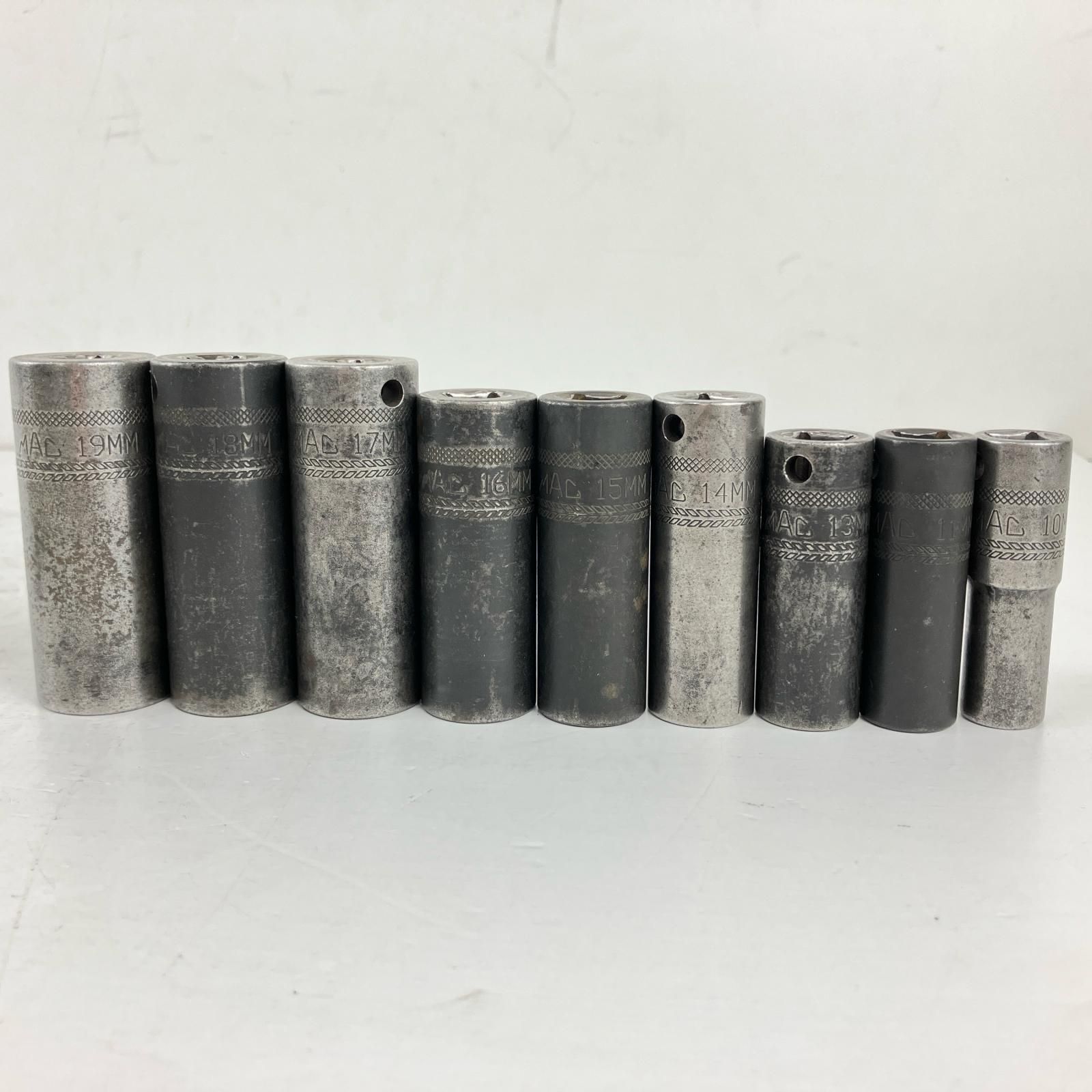 ЗЗMAC TOOLS マック 3|8 ディープソケット XDPG610MM他 9個セット 10-19ｍｍ 12ｍｍ無し