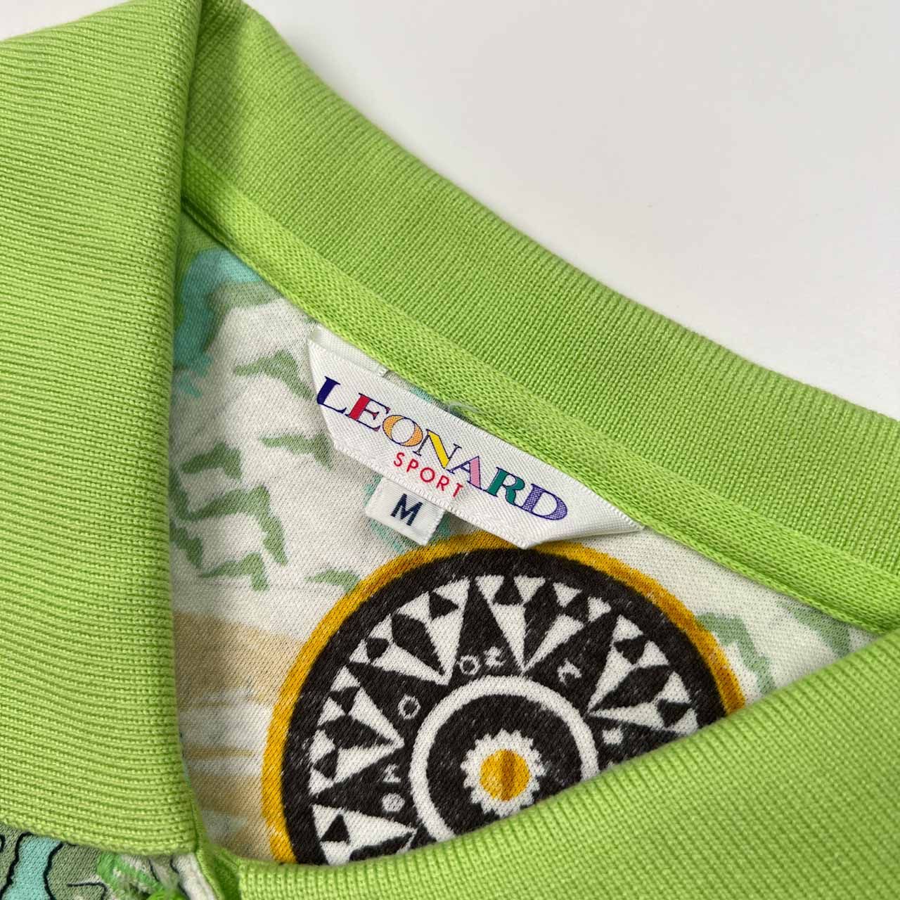 レオナール ポロシャツ サイズL 大きいサイズ レオナール LEONARD SPORT 花柄 ポロシャツ 42 黒