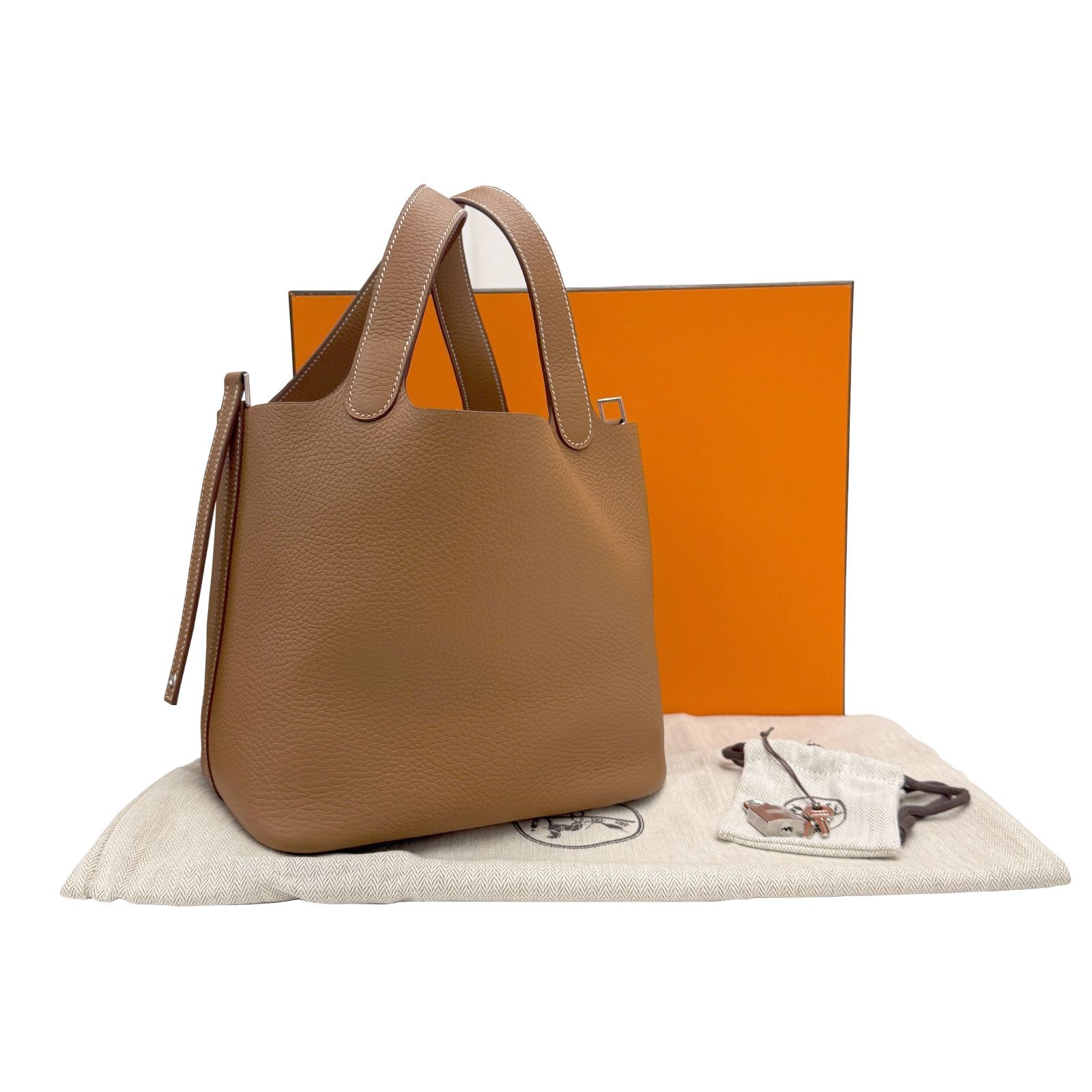 HERMES エルメス ピコタンロックMM ゴールド シルバー金具 トリヨン 