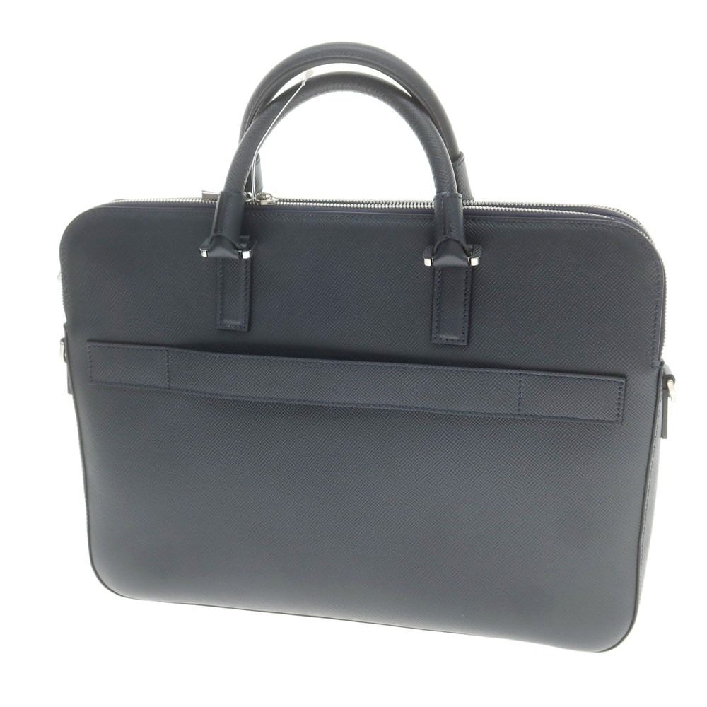 SERAPIAN ネイビー レザーバッグ 大容量 EVOLUZIONEレザー スリングバックパック ネイビーブルー