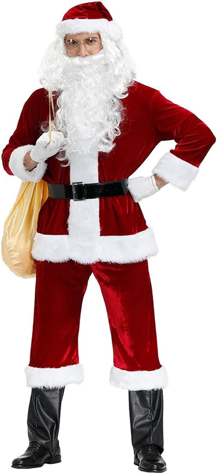 FUPUONE サンタコスプレ メンズ 大きいサイズ サンタクロース 9点セット ひげ 3XL