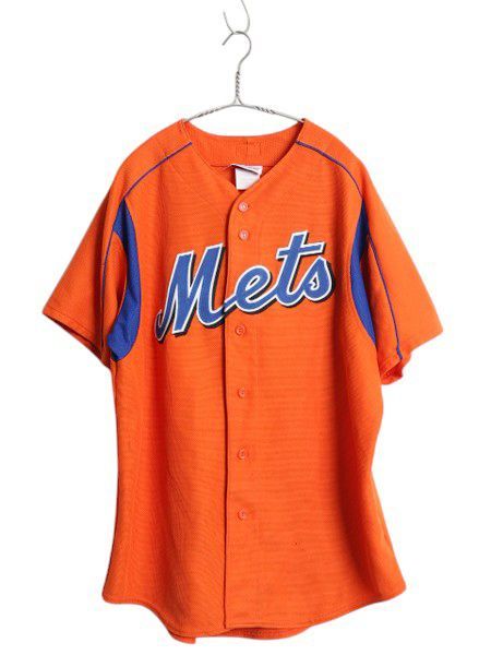 なクーポン配布中! メッツ ベースボール シャツ メンズ L MLB オフィシャル マジェスティック 大リーグ ユニフォーム ゲームシャツ ジャージ 半袖シャツ