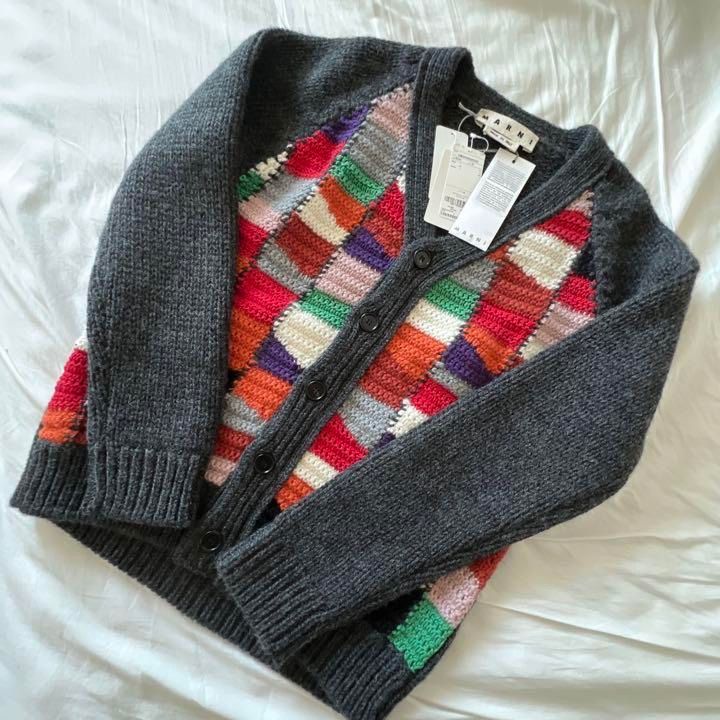 MARNI KNIT PATCHWORK CADDIGAN size 48季節感冬 - カーディガン