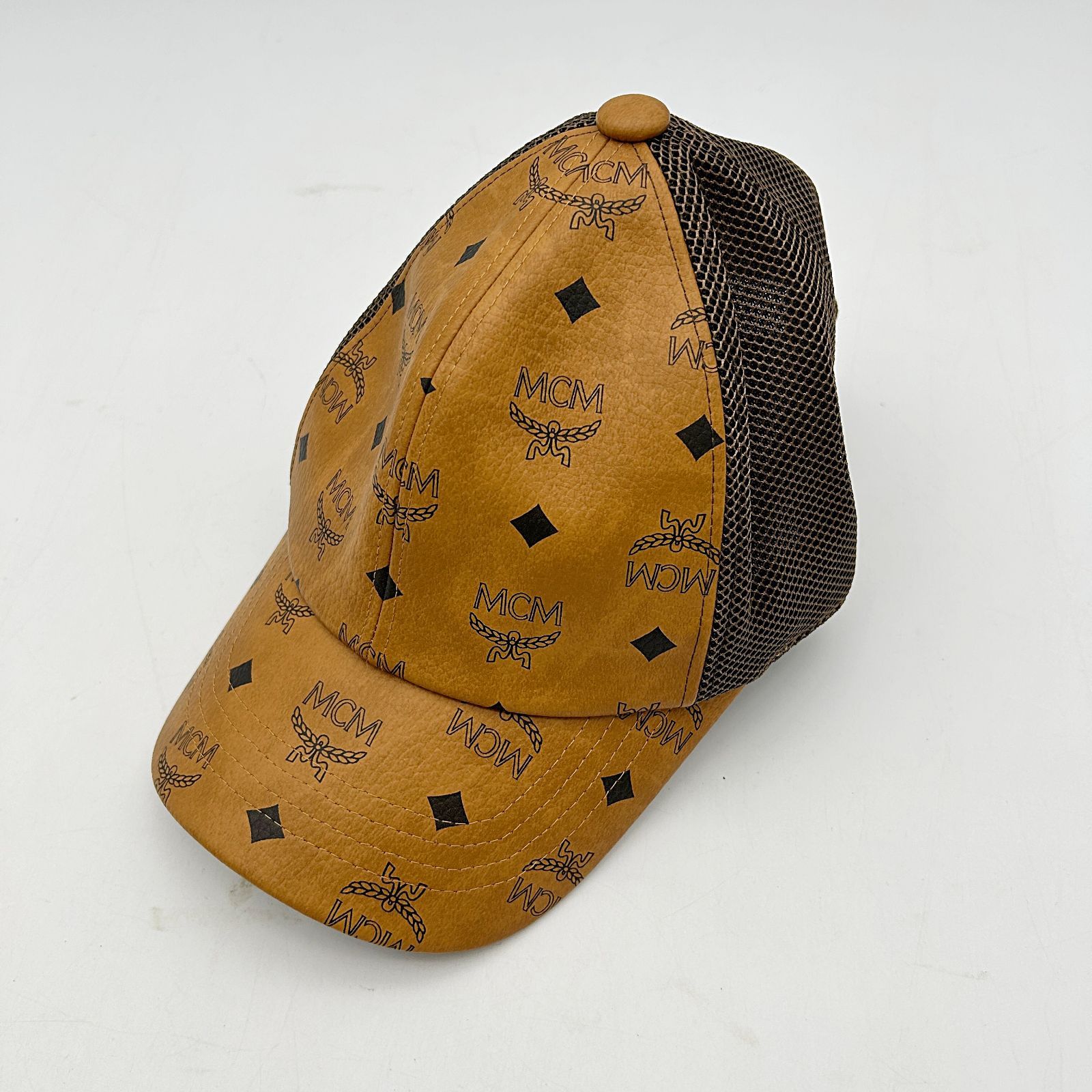 MCM エムシーエム ロゴ柄 メッシュキャップ ブラウン