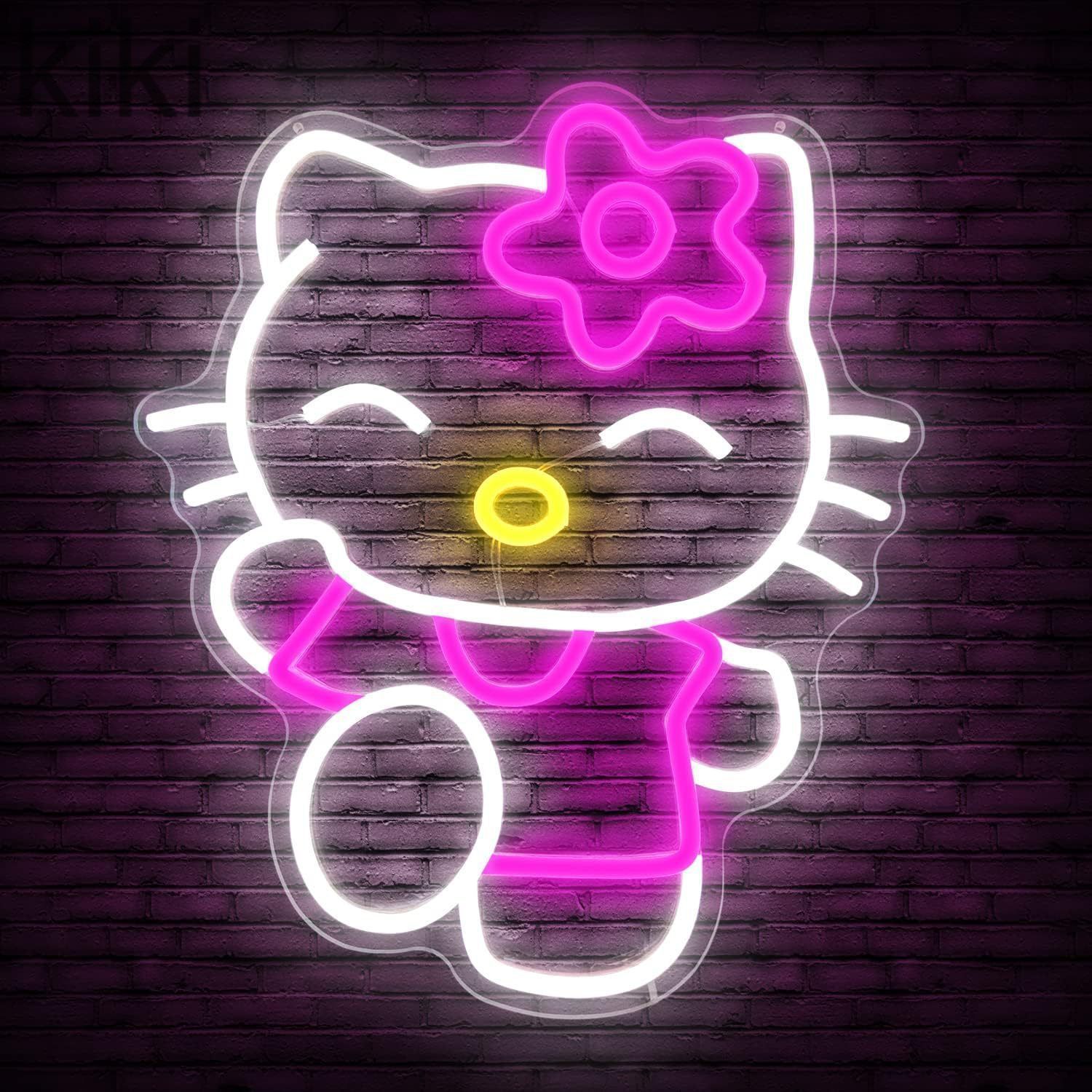 新品未使用ネオンサイン 壁掛け ネオンイト HelloKitty 発光サイン ネオン管 壁装飾 おしゃれ LED ネオン看板 部屋 インテリア バー カフェ