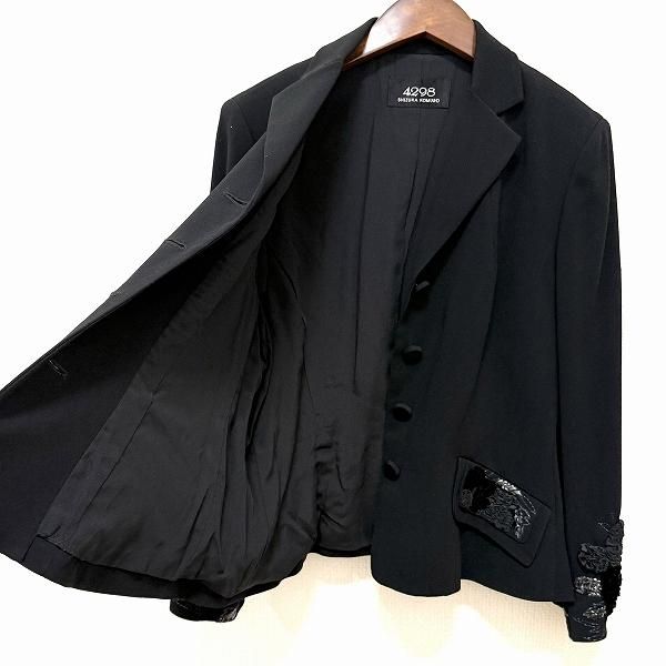 【美品】4298 シズカコムロ SHIZUKA KOMURO レザージャケット anc シズカコムロ 4298 SHIZUKA KOMURO ジャケット 黒 花
