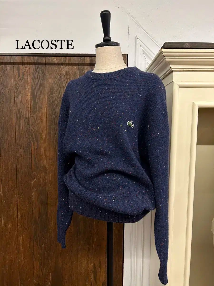 【雷市場（ポンジャン）商品韓国直送】 LACOSTE(ラコステ) 正規品 ネイビー カラーヤーンニット