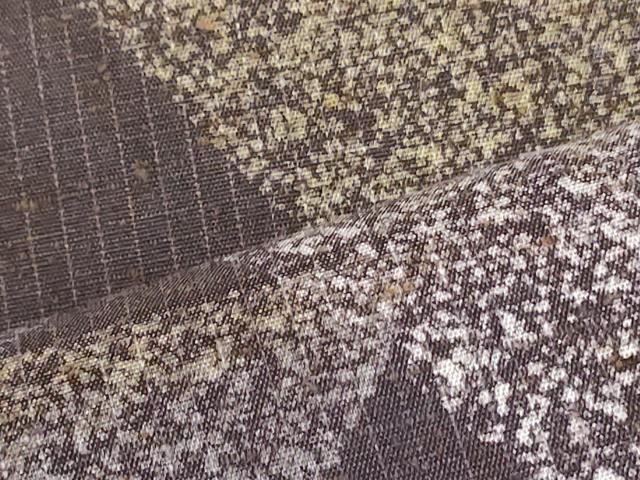 平和屋着物●六通柄袋帯　紬地　鱗文　滅紫色　正絹　逸品　DAAT7781ob 平和屋着物○六通柄袋帯 紬地 鱗文 滅紫色 正絹 逸品