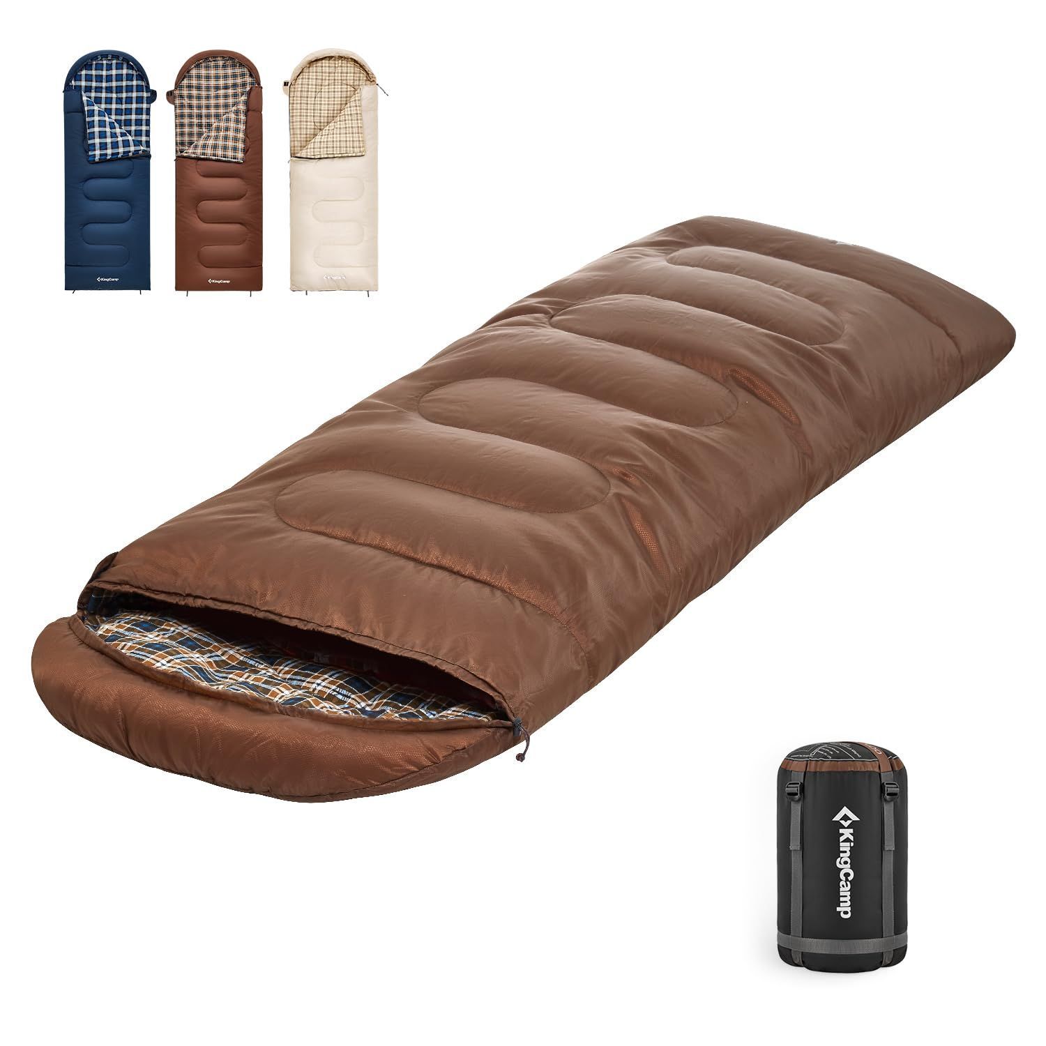 2.2 kg 大人_コーヒー 右開き 230 x 90 cm KingCamp 寝袋 シュラフ 封筒型 ワイドサイズ 230*90cm 連結可能 キャンプ 寝袋 コンパクト 軽量 簡単収納 丸洗い 防水 収納袋付き アウトドア 登山 車中泊 防災用 オールシーズン 2.2 kg 大人_コーヒー 右開き 230 x 90 cm KingCamp 寝袋 シュラフ