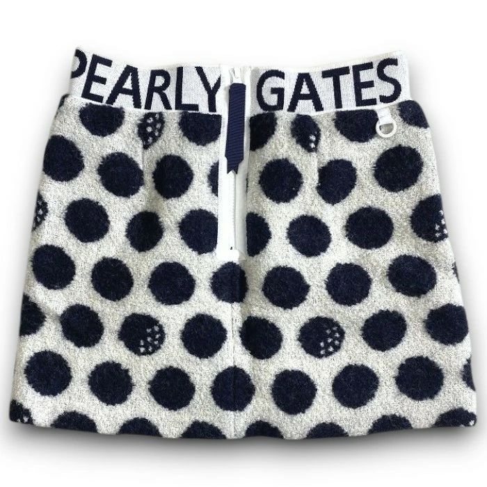 PEARLY GATES パーリーゲイツ ゴルフ 軽量保湿素材 THERMOLITE リングチェック BIGドット柄 総柄 中綿入り ミニ スカート ゴルフウェア レディース 055-2234118 定価3万 オフホワイト ブラック 034 51023w04 LLC-HASEGAWATOSO_COM