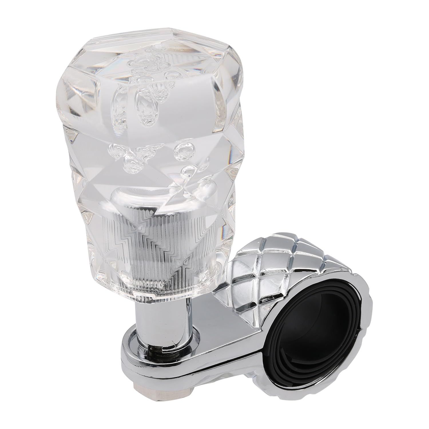 ファビュラス堂 ハンドルスピンナー ハンドルスピナー ダイヤカット 車 便利 快適 グッズ パーツ トラック スピンナー スピナー ハンドル クリア 透明 [クリア]