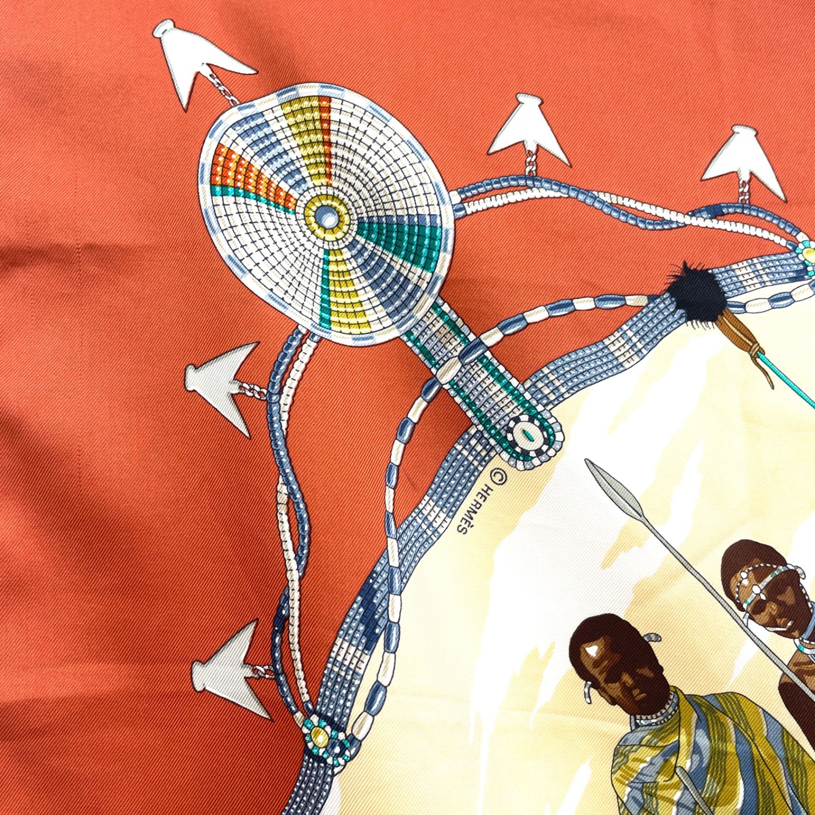 エルメススカーフ カレ90 ケニアの真珠 未使用品】HERMES エルメス