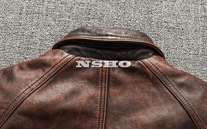 高品質 メンズ レザージャケット カウハイド 牛革 ヴィンテージ加工