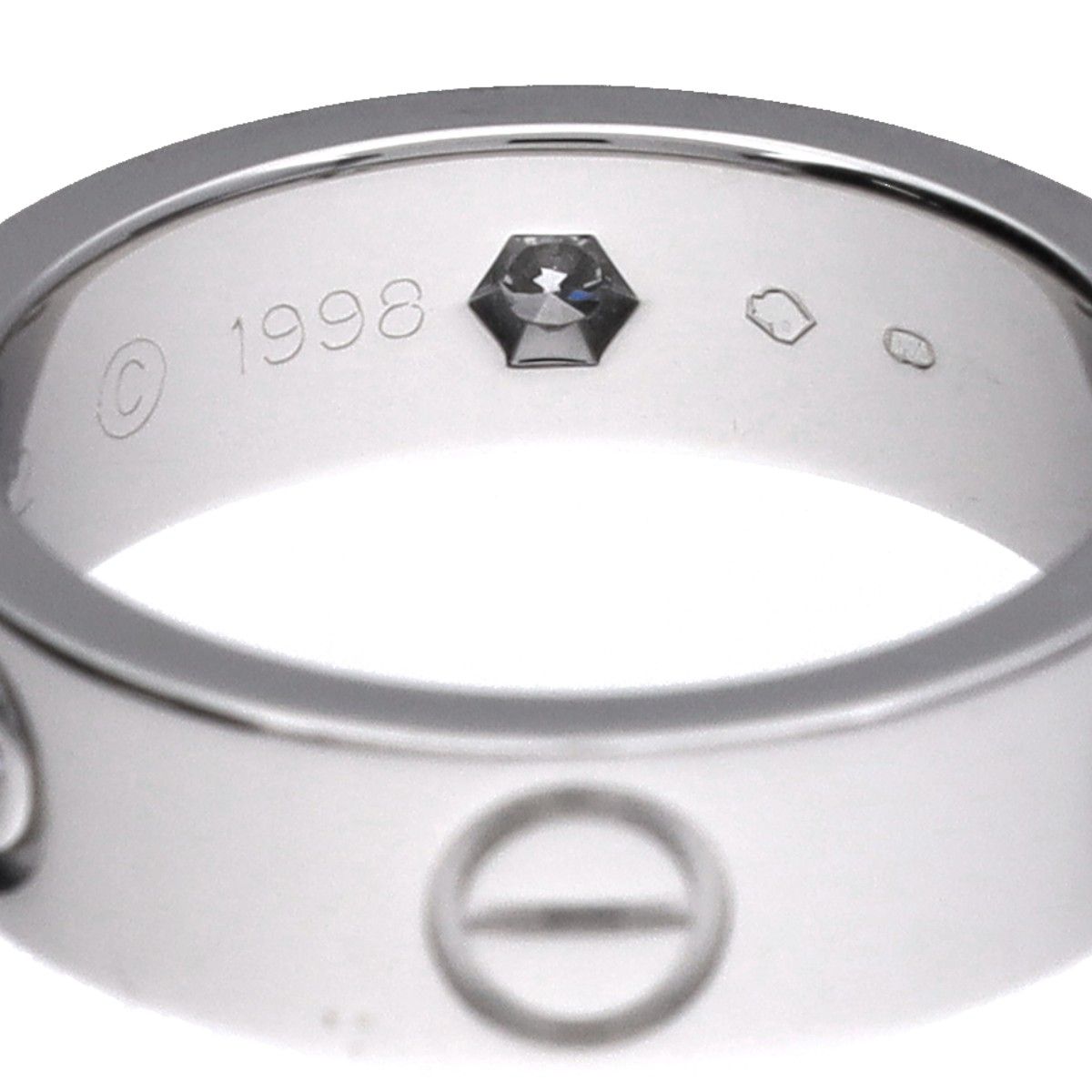 カルティエ ラブリング ハーフダイヤ #50 10号 レディース K18ホワイト