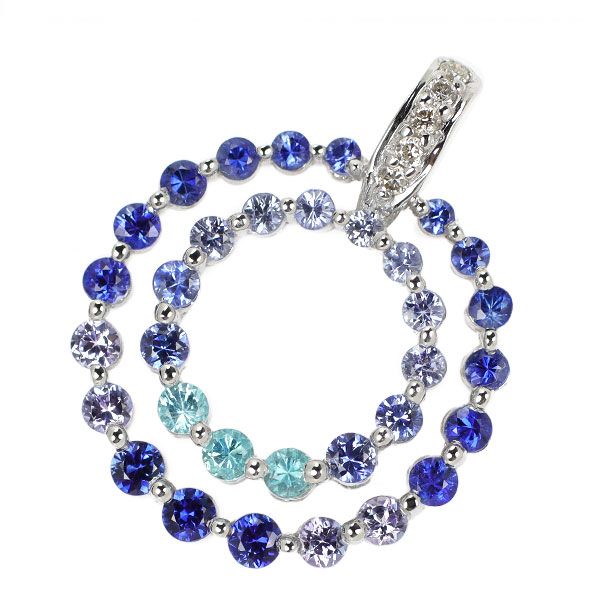 gstv k 18WGパライバトルマリンパヴェペンダントトップ