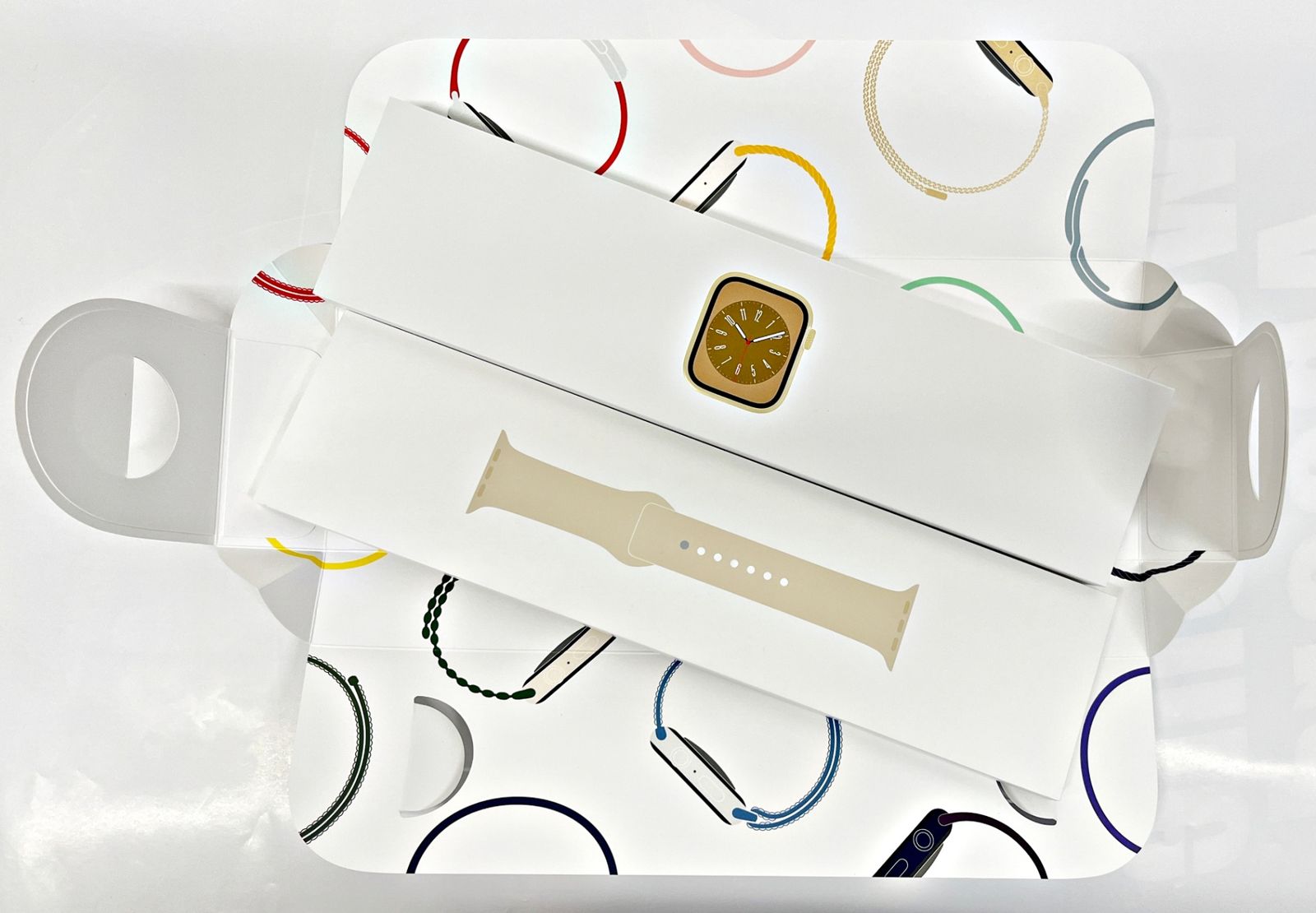 Apple Watch 8 41mm GPS+Cellular MNJC3J/A ゴールドステンレススチールケース スターライトスポーツバンド アップルウォッチ R2407-078