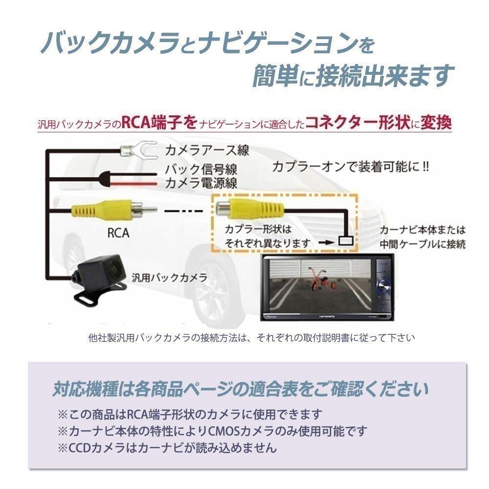 バックカメラ アルパイン ALPINE 接続 配線 ハーネス RCA 入力 変換