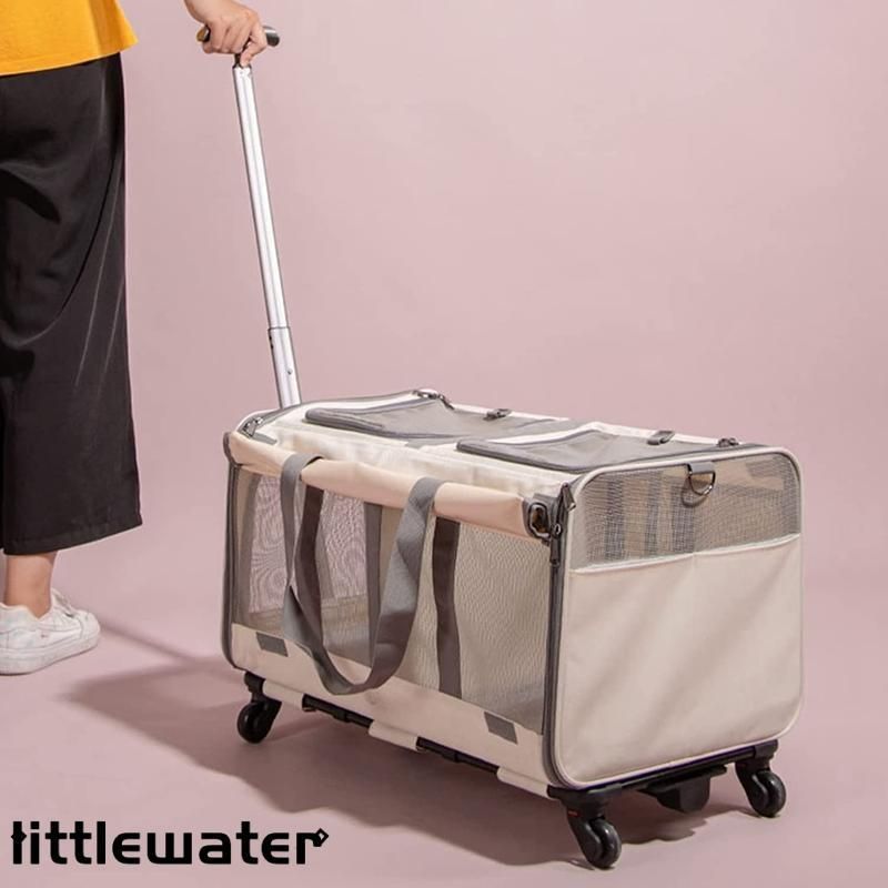 ペットキャリー キャスター付き 猫 犬 キャリーバッグ キャスター 中型犬 折りたたみ 通気 安定性 耐荷重15kg 大容量 ショルダー