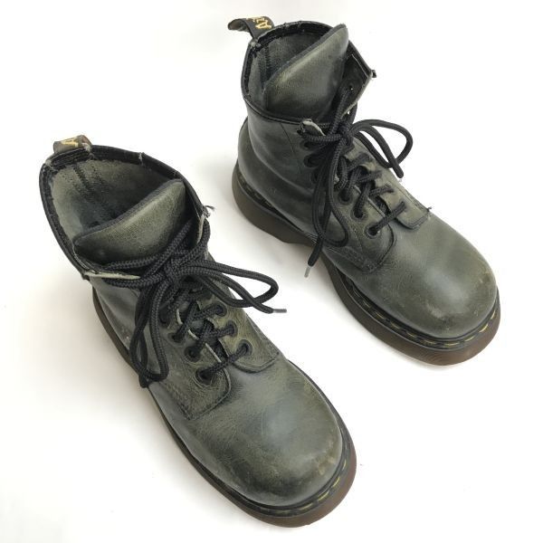 80s-90s/イングランド製★Dr. Martens★8ホールブーツ【24.0-24.5-25.0程度/UK6相当/green/暗緑】8 EYE BOOT/1460/Leather/Boots/shoes◆bWB93-32 80s-90s/イングランド製☆Dr. Martens☆8ホールブーツ【24.0-24.5-25.0